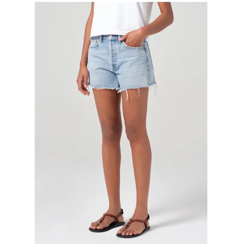 AGOLDE Parker Long Fringe Hem Shorts Preowned 23 00